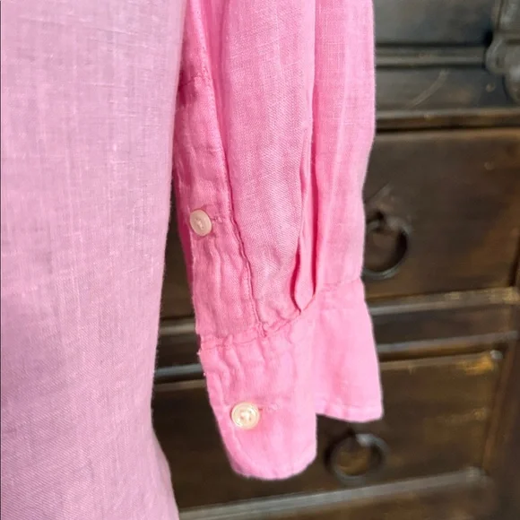 Mens Polo Ralph Lauren Ombré Linen Regular Fit Button-Down Shirt - Picture 7 of 10